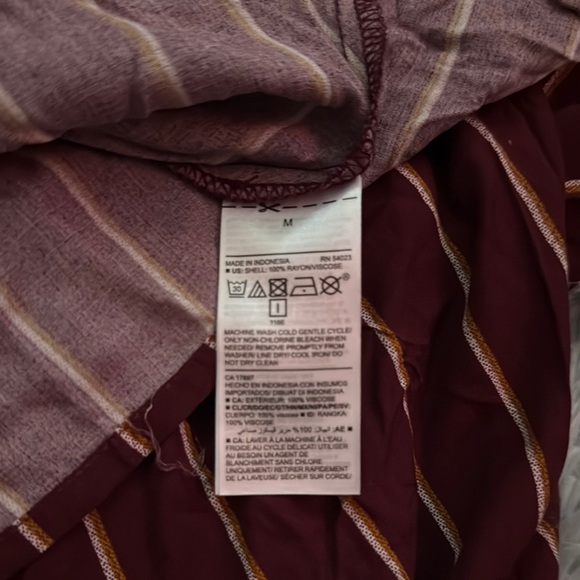 Old Navy Women's Maroon Striped Long Sleeve Dress Size M - Picture 4 of 7